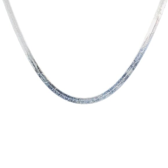 Silver Tone Herringbone Necklace (5469) - Picture 8 of 9